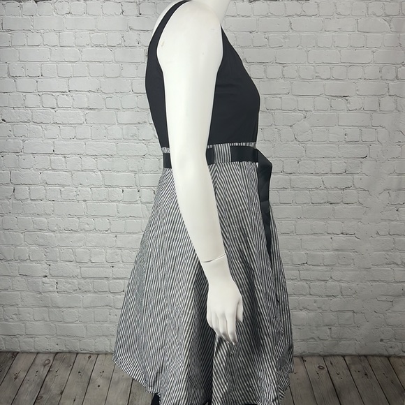 City Chic Black With Gray & White Stripe Dress (Dress Shirt Play) Plus Size 14 - Picture 4 of 8